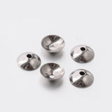 Non-Tarnish Apetalous 201 Stainless Steel Bead Caps, Stainless Steel Color, 6x2mm, Hole: 0.8mm, 50pc/Set