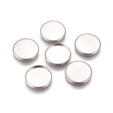 Non-Tarnish 304 Stainless Steel Plain Edge Bezel Cups, Cabochon Settings, Flat Round, Stainless Steel Color, Tray: 16mm, 17.5x2mm, 20pc/Set