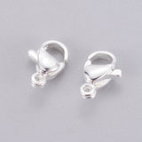 304 Stainless Steel Lobster Claw Clasps, Silver Color Plated, 9x6x3.5mm, Hole: 1.2mm, 10pc/Set