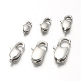 Non-Tarnish 304 Stainless Steel Lobster Claw Clasps, Stainless Steel Color, 9x5x3mm, Hole: 1mm, 5pc/Set