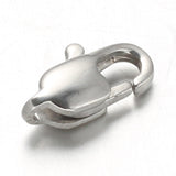 Non-Tarnish 304 Stainless Steel Lobster Claw Clasps, Stainless Steel Color, 9x5x3mm, Hole: 1mm, 5pc/Set