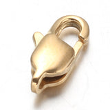 Ion Plating(IP) 304 Stainless Steel Lobster Claw Clasps, Golden, 13x7x3.5mm, Hole: 1mm, 2pc/Set