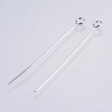 Non-Tarnish 304 Stainless Steel Eye Pins, Stainless Steel Color, 40mm, Pin: 0.5mm, Head: 3mm, Hole: 1.8mm, 500pc/Set