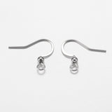 316 Surgical Stainless Steel French Earring Hooks, Flat Earring Hooks, Ear Wire, with Horizontal Loop, Stainless Steel Color, 16x17~19x3mm, Hole: 2mm, Pin: 0.6mm, 50pcs/Set