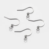 316 Surgical Stainless Steel French Earring Hooks, Flat Earring Hooks, Ear Wire, with Horizontal Loop, Stainless Steel Color, 16x17~19x3mm, Hole: 2mm, Pin: 0.6mm, 50pcs/Set