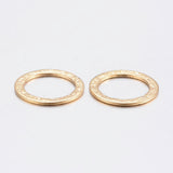 304 Stainless Steel Linking Rings, Bumpy, Golden, 15x0.8mm, Inner Diameter: 11mm, 10pc/Set