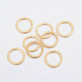 304 Stainless Steel Linking Rings, Bumpy, Golden, 15x0.8mm, Inner Diameter: 11mm, 10pc/Set