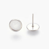 Non-Tarnish Eco-Friendly 316 Surgical Stainless Steel Stud Earring Settings, Flat Round, Stainless Steel Color, Tray: 8mm, 10x2mm, Pin: 0.7mm, 20pc/Set