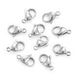 Tarnish Resistant 304 Stainless Steel Lobster Claw Clasps, Parrot Trigger Clasps, Stainless Steel Color, 15x9.5x4mm, Hole: 1.6mm, 20pc/Set