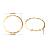 201 Stainless Steel Linking Rings, Ring, Real 24K Gold Plated, 25x1~1.2mm, Inner Diameter: 22mm, 10pc/Set