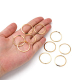 201 Stainless Steel Linking Rings, Ring, Real 24K Gold Plated, 25x1~1.2mm, Inner Diameter: 22mm, 10pc/Set