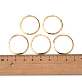 201 Stainless Steel Linking Rings, Ring, Real 24K Gold Plated, 25x1~1.2mm, Inner Diameter: 22mm, 10pc/Set