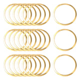 201 Stainless Steel Linking Rings, Ring, Real 24K Gold Plated, 25x1~1.2mm, Inner Diameter: 22mm, 10pc/Set