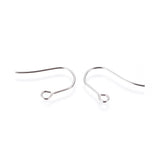 Tarnish Resistant 316 Surgical Stainless Steel Earring Hooks, with Horizontal Loop, Stainless Steel Color, 18~19x13~14x0.7mm, Hole: 2mm, Pin: 0.7mm, 50pc/Set