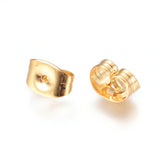 304 Stainless Steel Ear Nuts, Friction Earring Backs for Stud Earrings, Golden, 4.5x6x3mm, Hole: 0.7mm, 50pc/Set