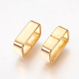 304 Stainless Steel Slide Charms, Rectangle, Golden, 4x12.5x7.5mm, Hole: 5.5x10.5mm, 5pc/Set