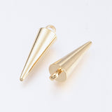 304 Stainless Steel Pendants, Spike/Cone, Golden, 18x5mm, Hole: 2mm, 2pcs/Set