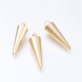 304 Stainless Steel Pendants, Spike/Cone, Golden, 18x5mm, Hole: 2mm, 2pcs/Set