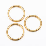 304 Stainless Steel Open Jump Rings, Golden, 18 Gauge, 12x1mm, Inner Diameter: 10mm, 50pc/Set