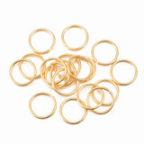 304 Stainless Steel Open Jump Rings, Golden, 18 Gauge, 12x1mm, Inner Diameter: 10mm, 50pc/Set