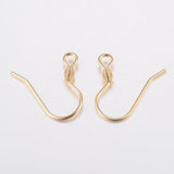 304 Stainless Steel Earring Hooks, with Horizontal Loop, Real 18K Gold Plated, 17x18x2.4mm, Hole: 1.8mm, Pin: 0.7mm, 10pc/Set