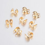 304 Stainless Steel Bead Tips, Calotte Ends, Clamshell Knot Cover, Real 18K Gold Plated, 6x4x3mm, Hole: 1mm, Inner Diameter: 3.5mm, 20pc/Set