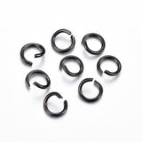 304 Stainless Steel Open Jump Rings, Electrophoresis Black, 21 Gauge, 5x0.7mm, Inner Diameter: 3.6mm, 50pc/Set