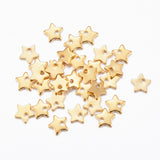 304 Stainless Steel Charms, Star, Real 24K Gold Plated, 5.5x6x1mm, Hole: 1mm, 10pc/Set