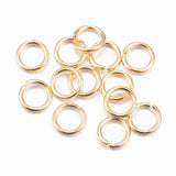 304 Stainless Steel Open Jump Rings, Real 18K Gold Plated, 22 Gauge, 4x0.6mm, Inner Diameter: 3mm, 50pc/Set