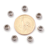 Tarnish Resistant 304 Stainless Steel Rondelle Beads, Large Hole Beads, Stainless Steel Color, 8x6mm, Hole: 4mm, 10pc/Set