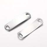 Tarnish Resistant Rectangle 304 Stainless Steel Links connectors, Stainless Steel Color, 38.5x10x1mm, Hole: 4x5mm, 10pc/Set