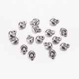 Tarnish Resistant 304 Stainless Steel Charms, Chain Extender Teardrop, Puffed Heart, Stainless Steel Color, 7.5x5.5x2mm, Hole: 0.5mm, 20pc/Set