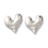 Non-Tarnish 304 Stainless Steel Pendants, Heart, Stainless Steel Color, 19x17x3mm, Hole: 1.8mm, 5pc/Set