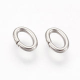 Tarnish Resistant 304 Stainless Steel Jump Rings Jewelry Findings, Closed but unsolder, Oval, Stainless Steel Color, 18 Gauge, 6x4x1mm, Hole: 2x4mm, 100pc/Set