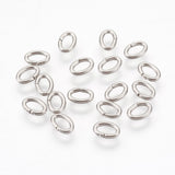 Tarnish Resistant 304 Stainless Steel Jump Rings Jewelry Findings, Closed but unsolder, Oval, Stainless Steel Color, 18 Gauge, 6x4x1mm, Hole: 2x4mm, 100pc/Set