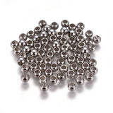 Tarnish Resistant 304 Stainless Steel Spacer Beads, Round, Stainless Steel Color, 4x3mm, Hole: 2mm, 100pc/Set