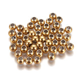 Ion Plating(IP) 304 Stainless Steel Spacer Beads, Round, Golden, 6x5mm, Hole: 3mm, 20pcs/Set