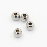 Tarnish Resistant 304 Stainless Steel Smooth Round Spacer Beads, Stainless Steel Color, 3x2mm, Hole: 1.2mm, 20pc/Set