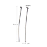 Tarnish Resistant 304 Stainless Steel Ball Head Pins, Stainless Steel Color, 35x0.7mm, 21 Gauge, Head: 1.9mm, 50pc/Set