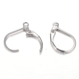 Tarnish Resistant 304 Stainless Steel Leverback Earring Findings, with Loop, Stainless Steel Color, 16x10.5x2mm, Hole: 1.5mm, Pin: 1mm, 20pc/Set