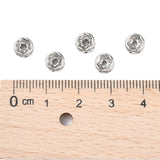 316 Surgical Stainless Steel Spacer Beads, with Rhinestone, Rondelle, Stainless Steel Color, 6x3mm, Hole: 1mm, 10pc/Set