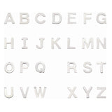 304 Stainless Steel Alphabet Charms, Letter A~Z, Stainless Steel Color, 11~12x5.5~11x0.5~0.8mm, Hole: 1mm, 26pcs/set