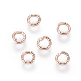 304 Stainless Steel Open Jump Rings, Rose Gold, 18 Gauge, 5x1mm, Inner Diameter: 3mm, 20pc/Set