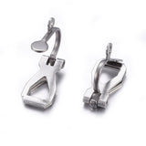 Non-Tarnish 304 Stainless Steel Clip-on Earring Findings, Stainless Steel Color, 12x6x8.5mm, Hole: 1mm, 10pc/Set