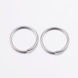 Tarnish Resistant 304 Stainless Steel Open Jump Rings, Stainless Steel Color, 18 Gauge, 12x1mm, Inner diameter: 10mm, about 45pcs/10g