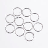 Tarnish Resistant 304 Stainless Steel Open Jump Rings, Stainless Steel Color, 18 Gauge, 12x1mm, Inner diameter: 10mm, about 45pcs/10g