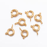 Ion Plating(IP) 304 Stainless Steel Spring Ring Clasps, Golden, 9x6x1.8mm, Hole: 1.6~1.8mm, 5pc/Set