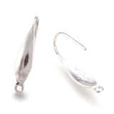 316 Surgical Stainless Steel Earring Hooks, Ear Wire, with Vertical Loop, Silver, 20x4.5x1mm, Hole: 1.2mm, pin: 0.8mm, 10pc/Set