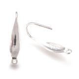 316 Surgical Stainless Steel Earring Hooks, Ear Wire, with Vertical Loop, Silver, 20x4.5x1mm, Hole: 1.2mm, pin: 0.8mm, 10pc/Set