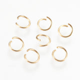 304 Stainless Steel Open Jump Rings, Golden, 21 Gauge, 6x0.7mm, Inner Diameter: 4mm, 50pcs/Set